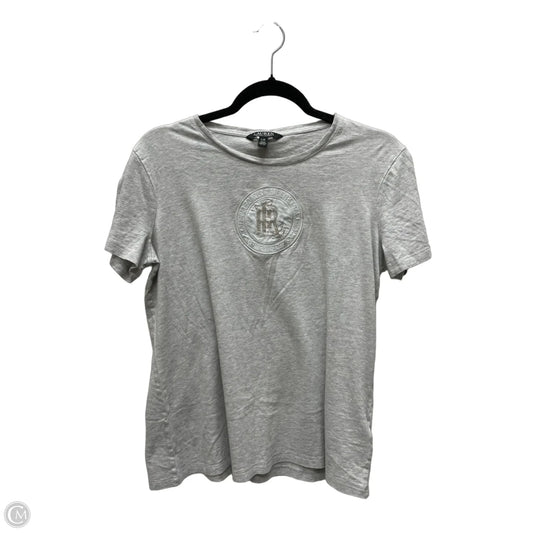 Top Short Sleeve By Lauren By Ralph Lauren In Grey, Size: L