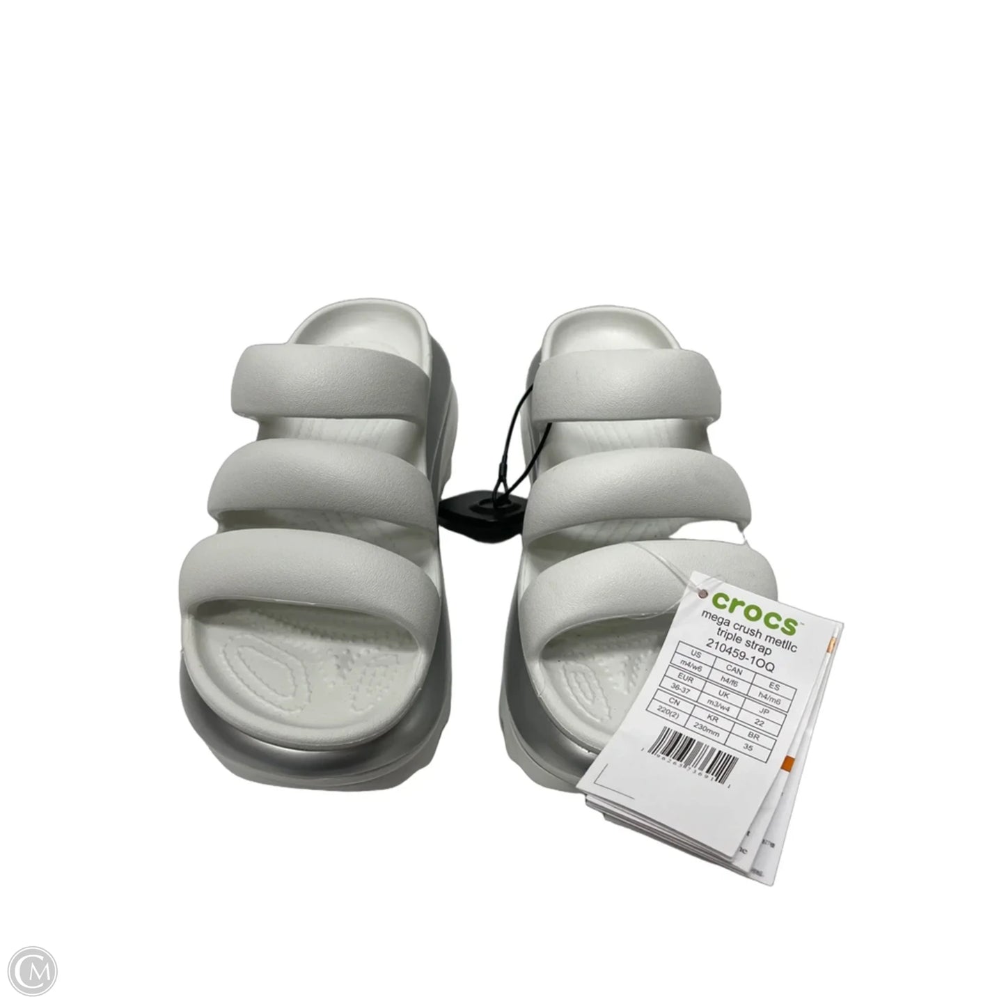 Sandals Heels Platform By Crocs In White, Size: 6