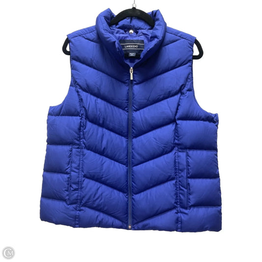 Vest Puffer & Quilted By Lands End In Blue, Size: Xl