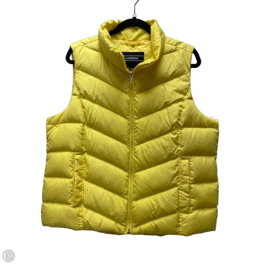 Vest Puffer & Quilted By Lands End In Yellow, Size: Xl