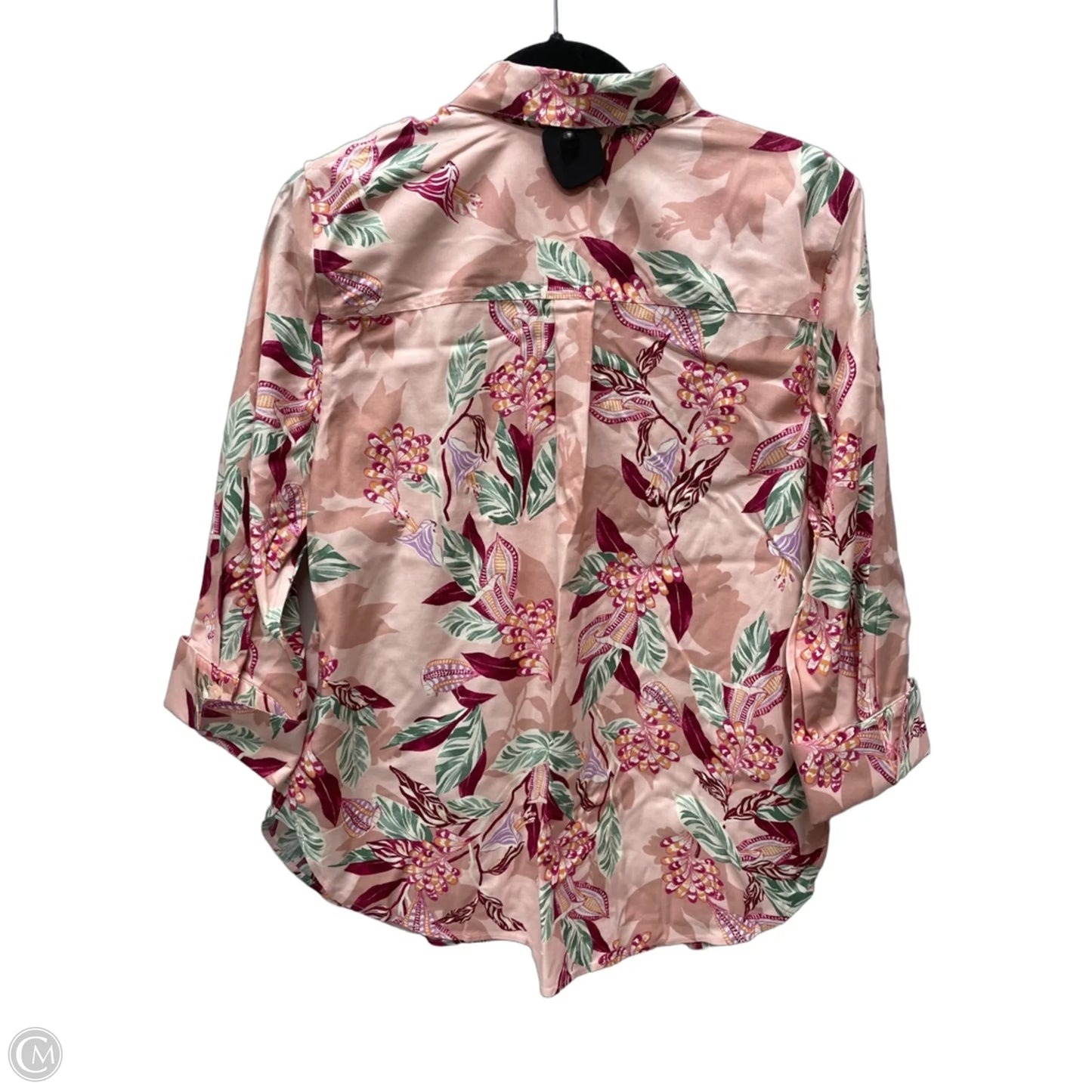 Blouse Long Sleeve By Chicos In Floral Print, Size: M