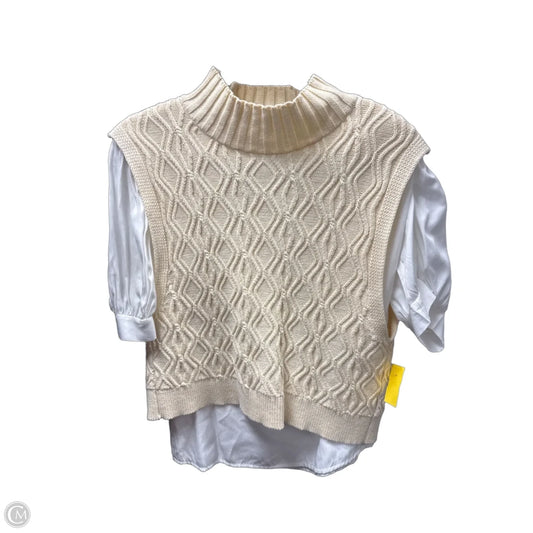 Sweater 2pc By Glam In Cream & White, Size: S