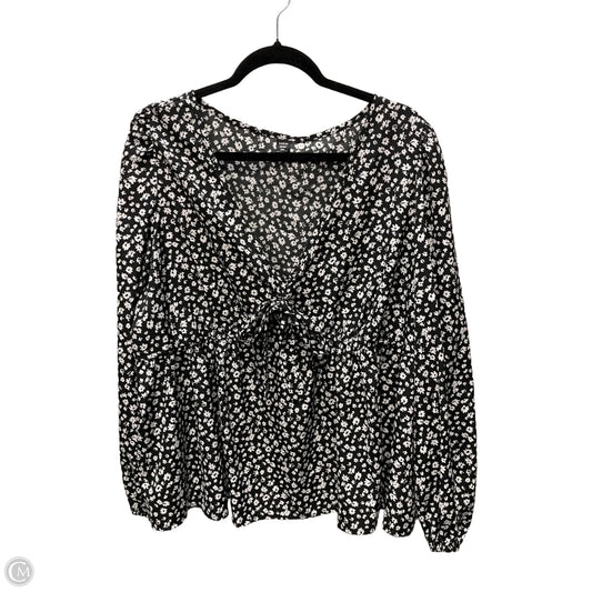 Top Long Sleeve By Shein In Black & White, Size: 4x