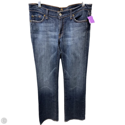 Jeans Wide Leg By 7 For All Mankind In Blue Denim, Size: 12