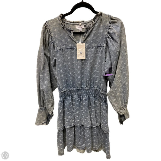 Dress Casual Short By Fate In Blue Denim, Size: L