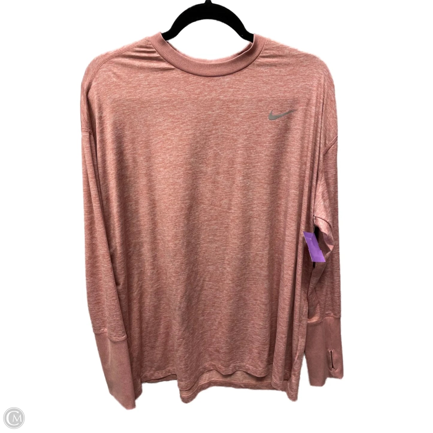 Athletic Top Long Sleeve Collar By Nike In Red, Size: 1x