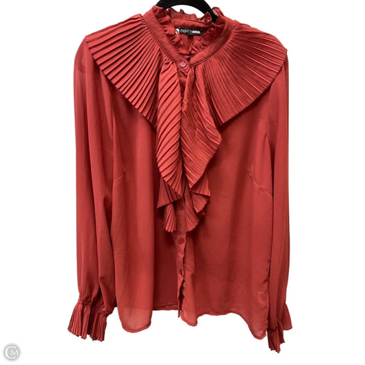 Top Long Sleeve By Fashion Nova In Red, Size: 1x