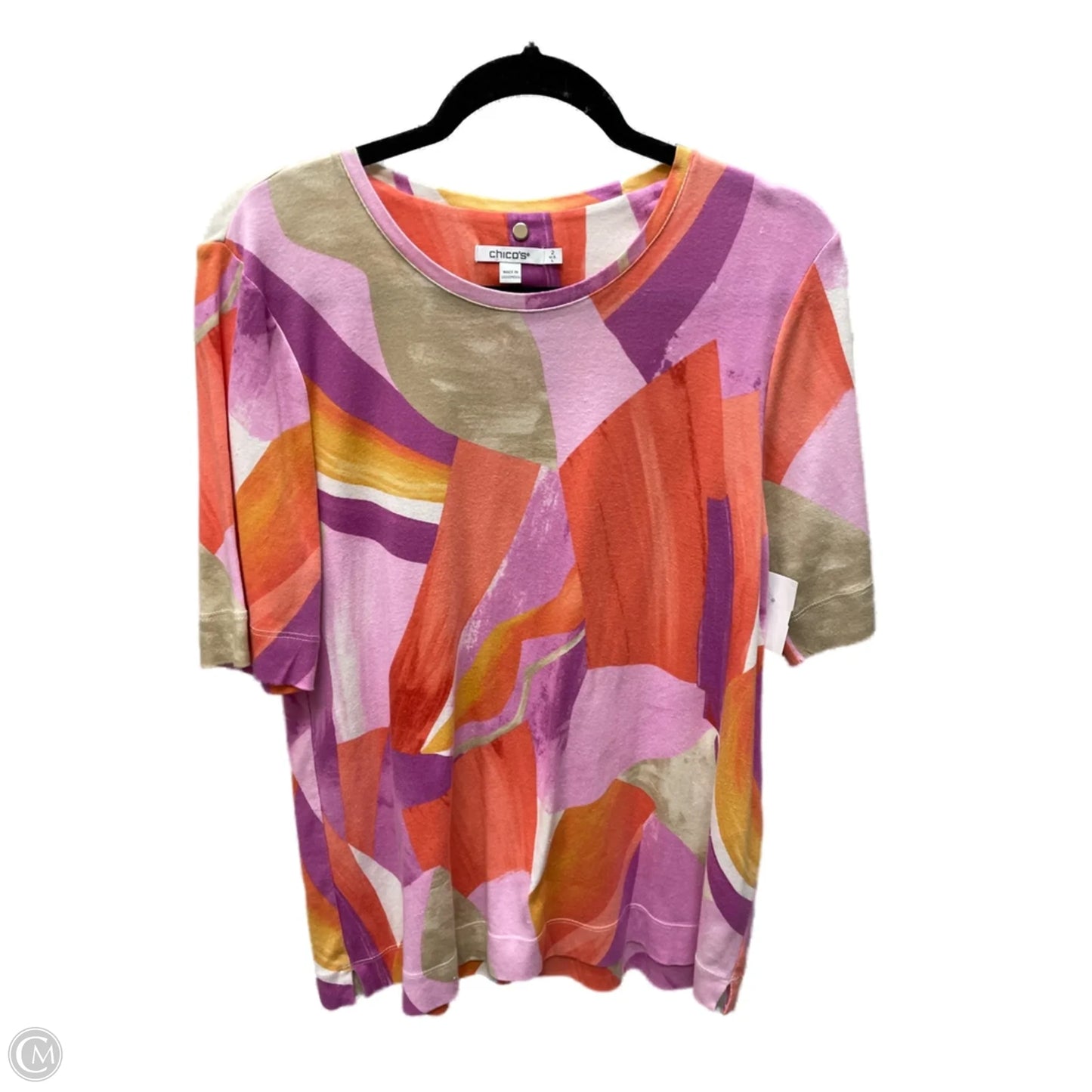 Top 3/4 Sleeve By Chicos In Multi-colored, Size: Xs