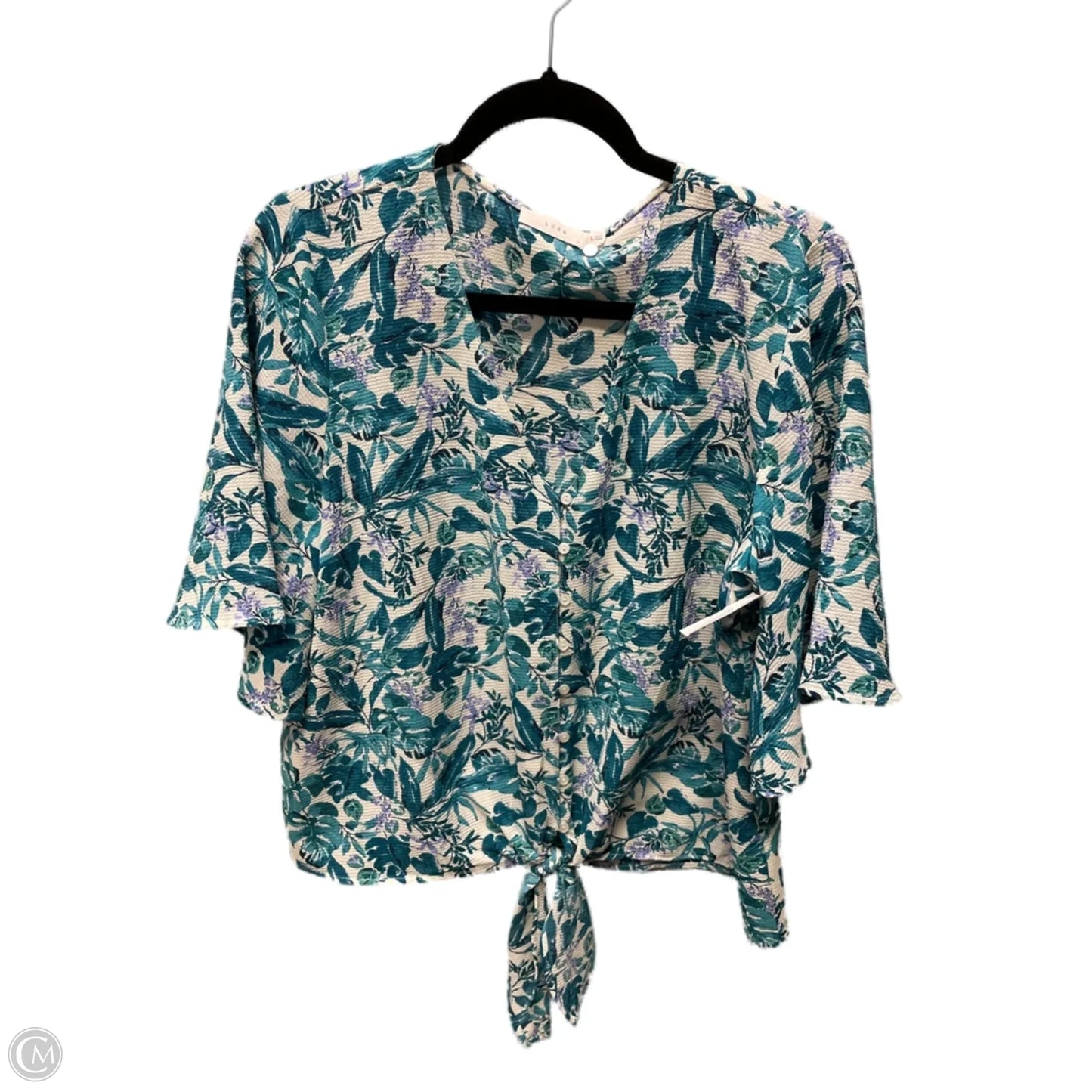 Top Short Sleeve By Lush In Floral Print, Size: L