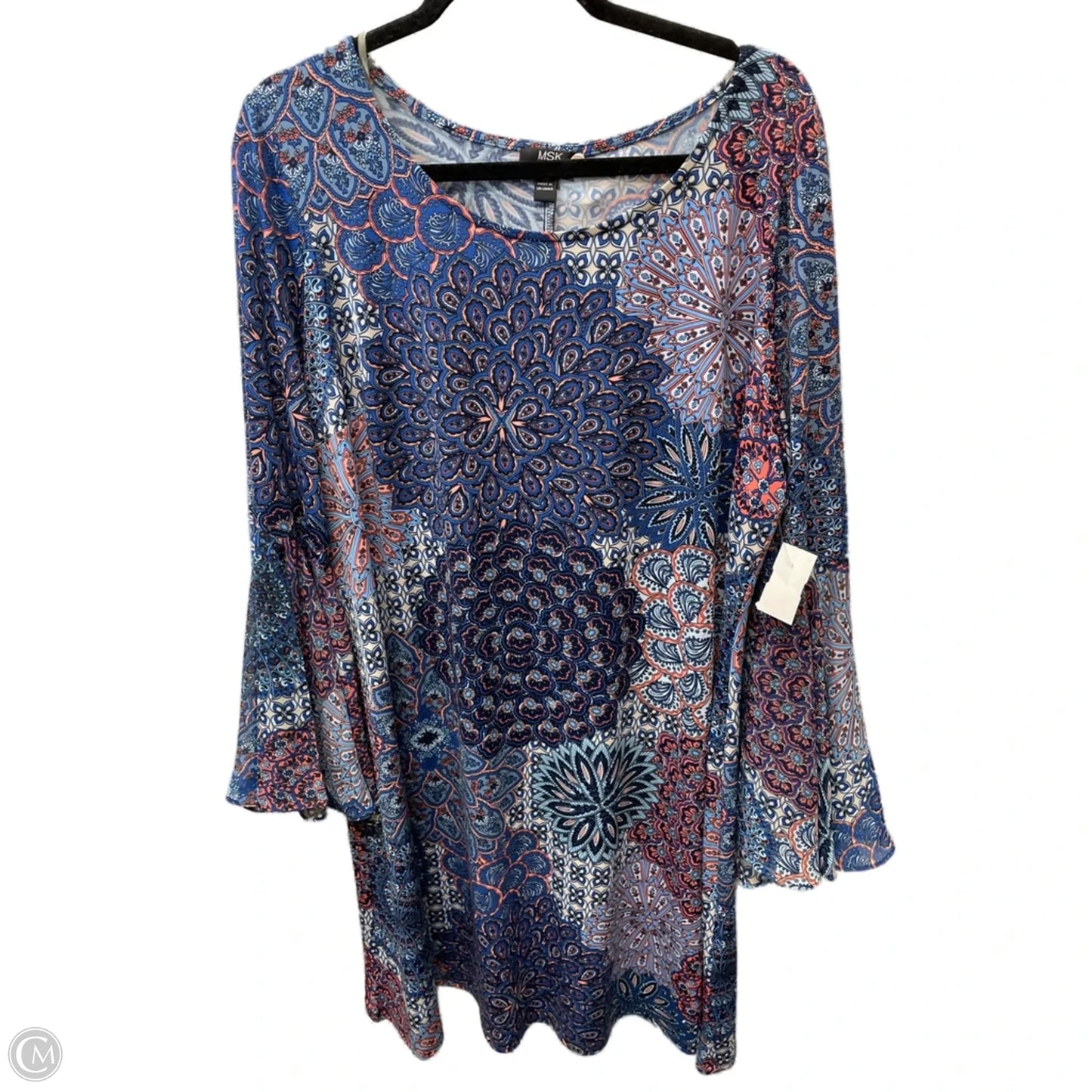 Dress Casual Short By Msk In Black & Blue, Size: 2x