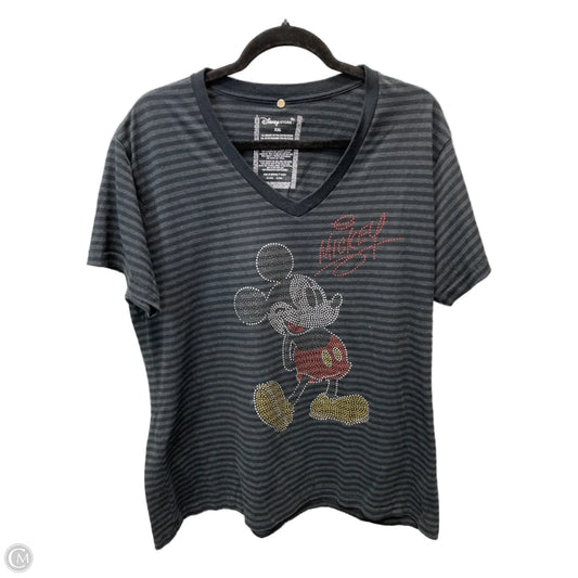 Top Short Sleeve By Disney Store In Striped Pattern, Size: 2x