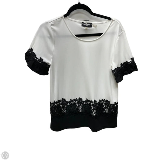 Top Short Sleeve Designer By Karl Lagerfeld In White, Size: S