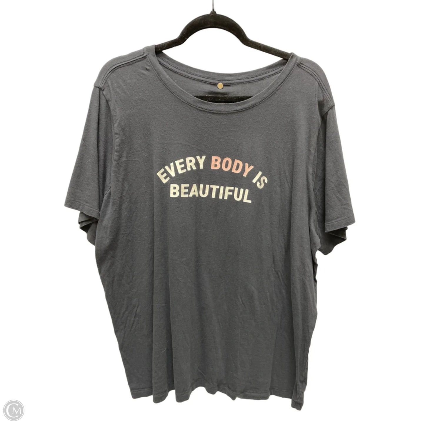 Top Short Sleeve By Ava & Viv In Grey, Size: 1x