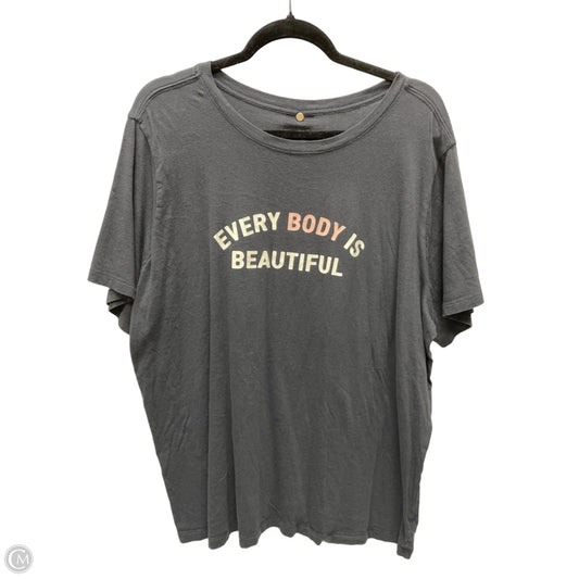 Top Short Sleeve By Ava & Viv In Grey, Size: 1x