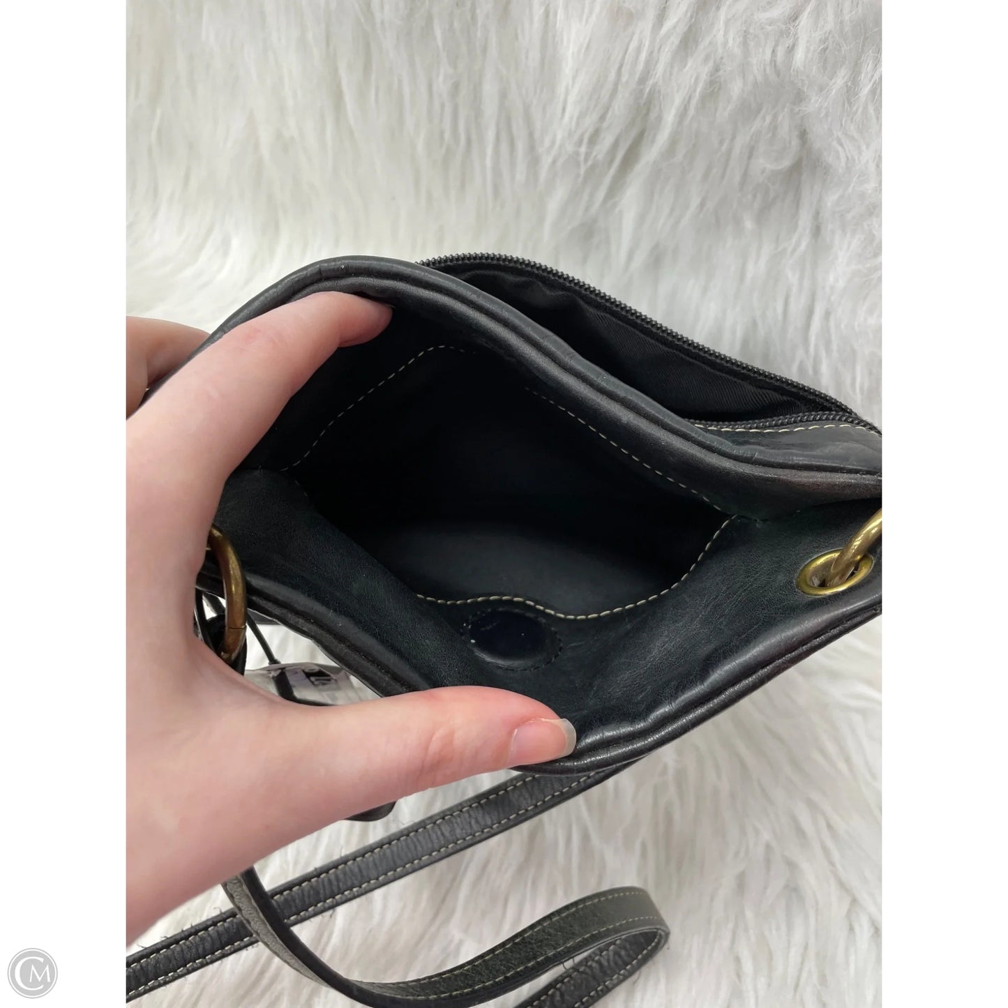 Crossbody Leather By Fossil, Size: Medium