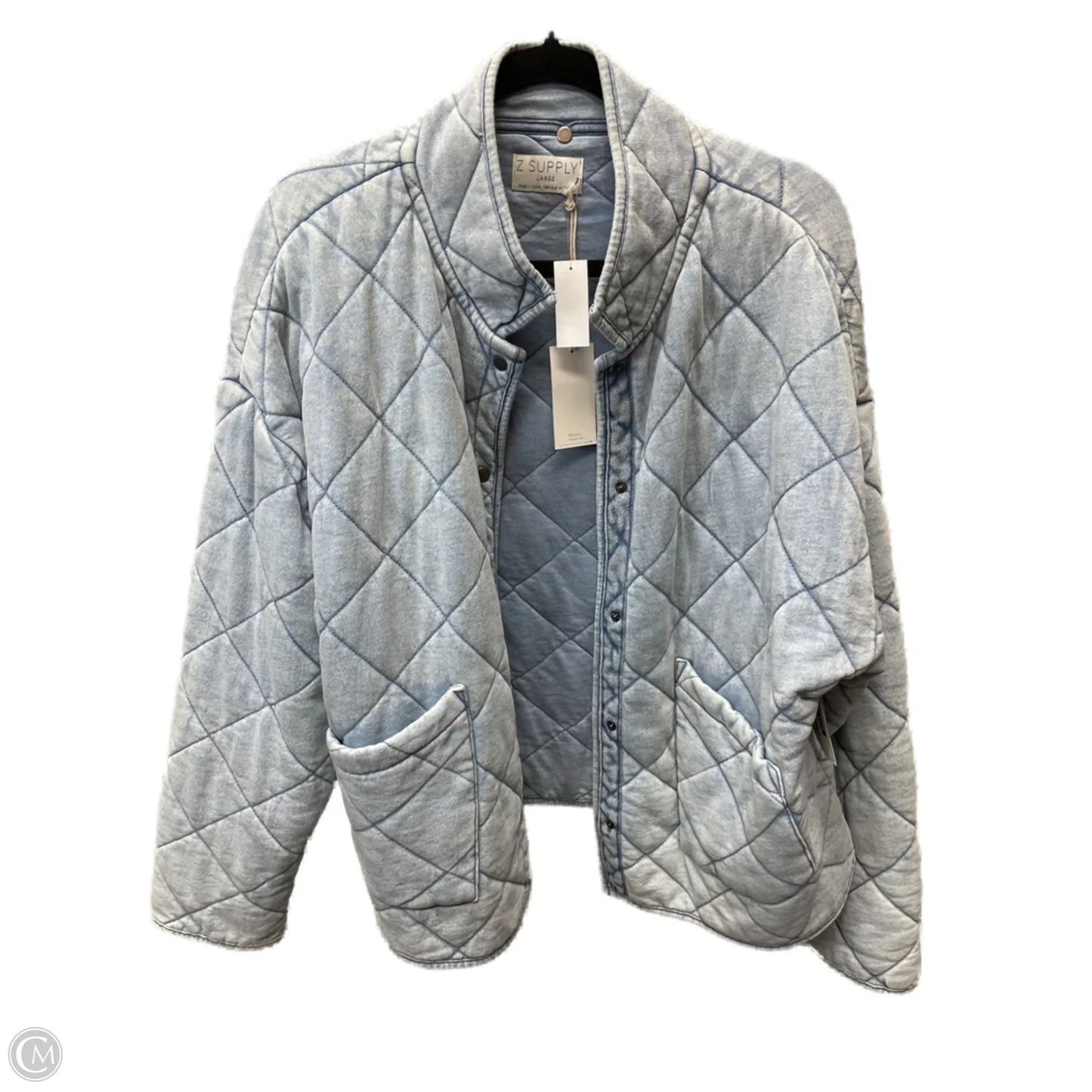 Jacket Puffer & Quilted By Z Supply In Blue Denim, Size: L