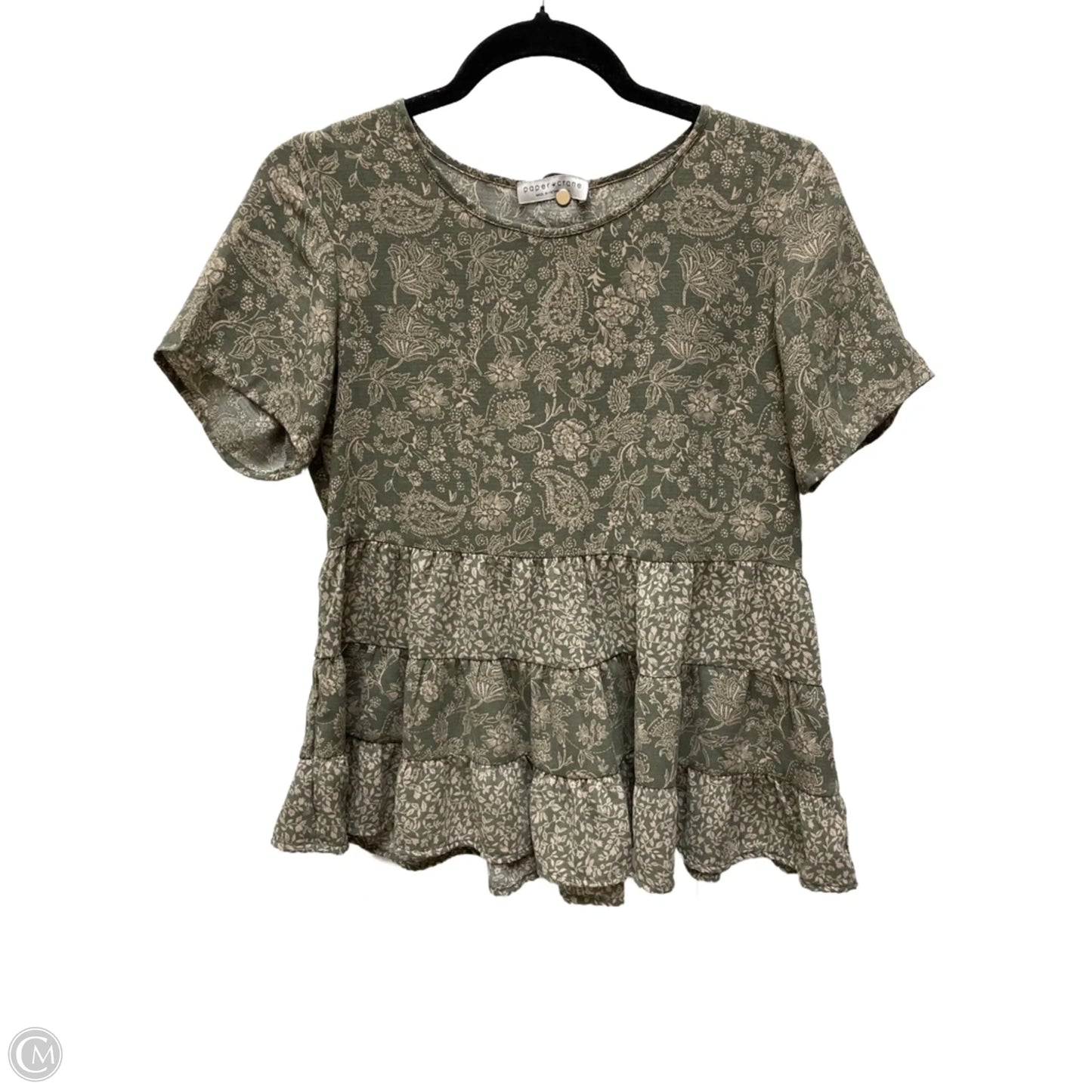 Top Short Sleeve By Paper Crane In Floral Print, Size: S