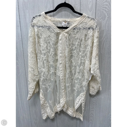 Top Long Sleeve By Chicos In Cream, Size: Xl