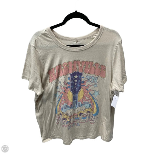 Top Short Sleeve By Zoe And Liv In Tan, Size: 2x