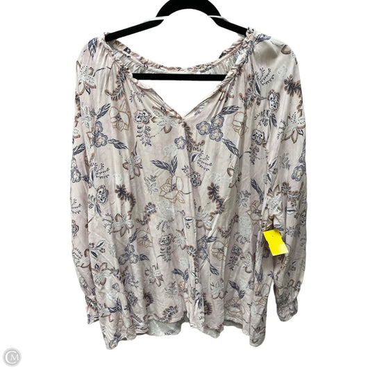 Top Long Sleeve By C And C In Floral Print, Size: 3x