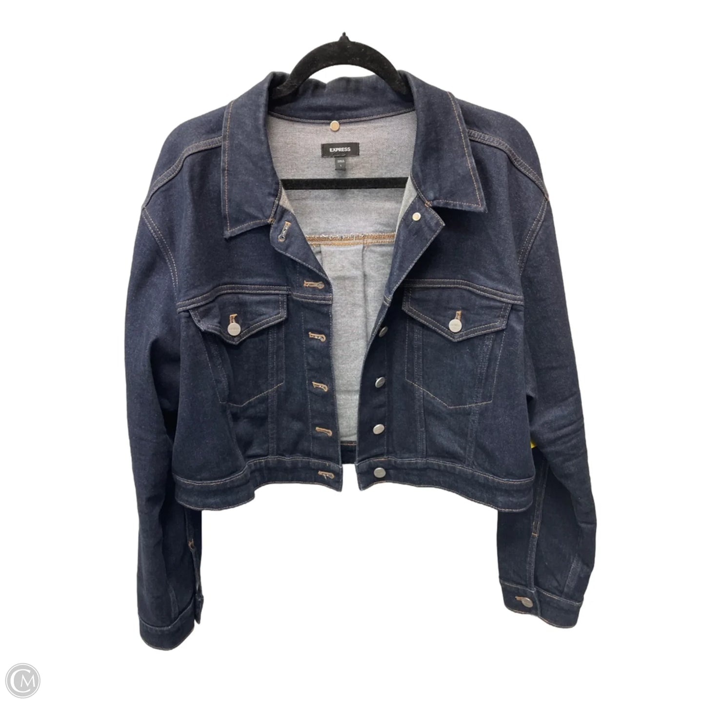 Jacket Denim By Express In Blue Denim, Size: L