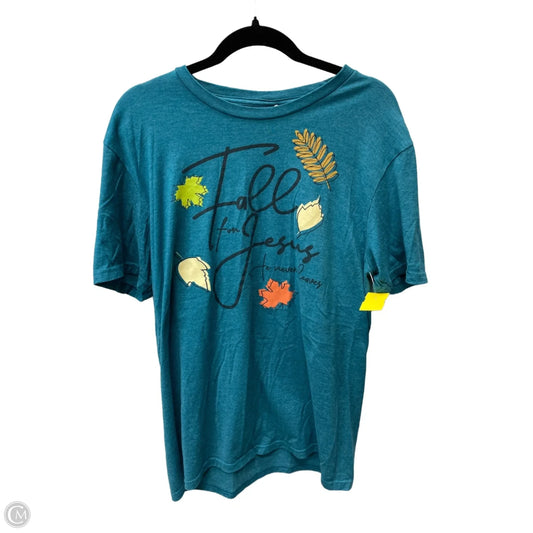 Top Short Sleeve By Clothes Mentor In Blue & Brown, Size: L