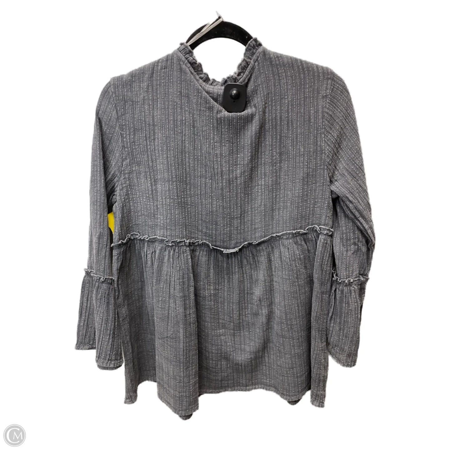 Top Long Sleeve By Clothes Mentor In Grey & White, Size: L