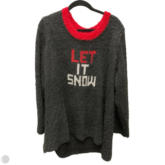 Sweater By French Laundry In Black & Red, Size: 3x