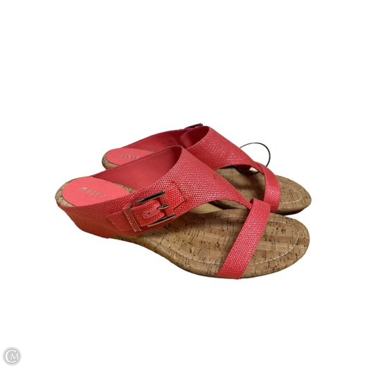 Sandals Heels Wedge By Clothes Mentor In Coral, Size: 10