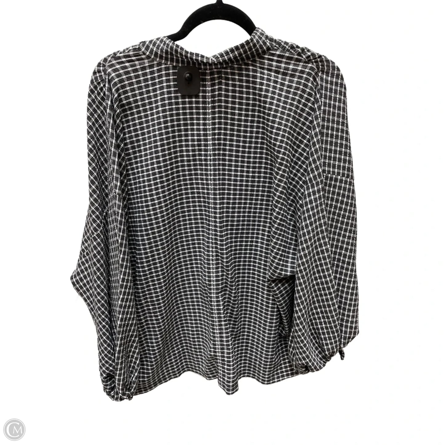 Top Long Sleeve By Max Studio In Checkered Pattern, Size: 2x