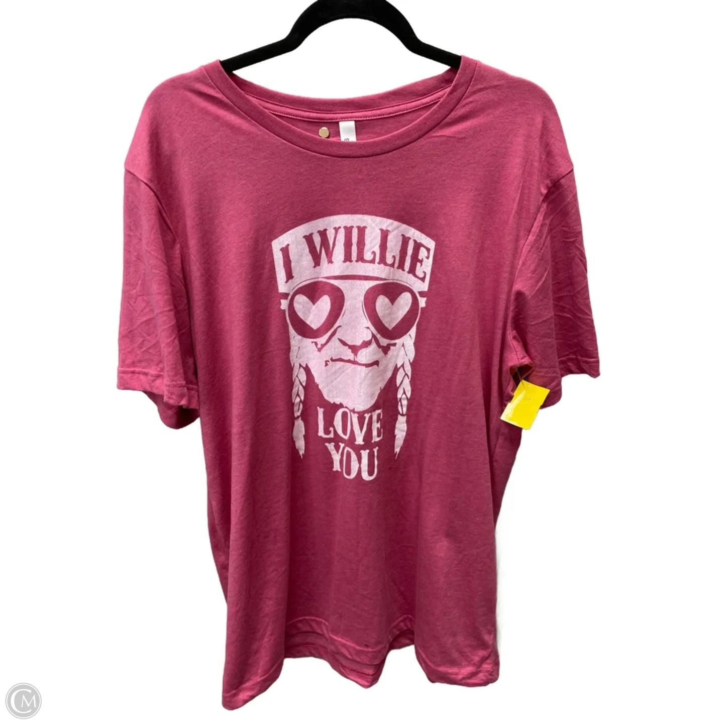 Top Short Sleeve By Bella + Canvas In Pink & Red, Size: Xl