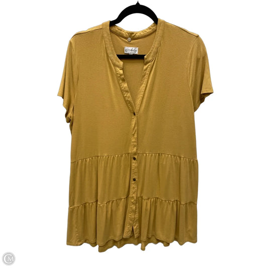 Top Short Sleeve By Wonderly In Yellow, Size: Xl