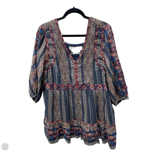 Dress Casual Short By Anthropologie In Geometric Pattern, Size: 1x
