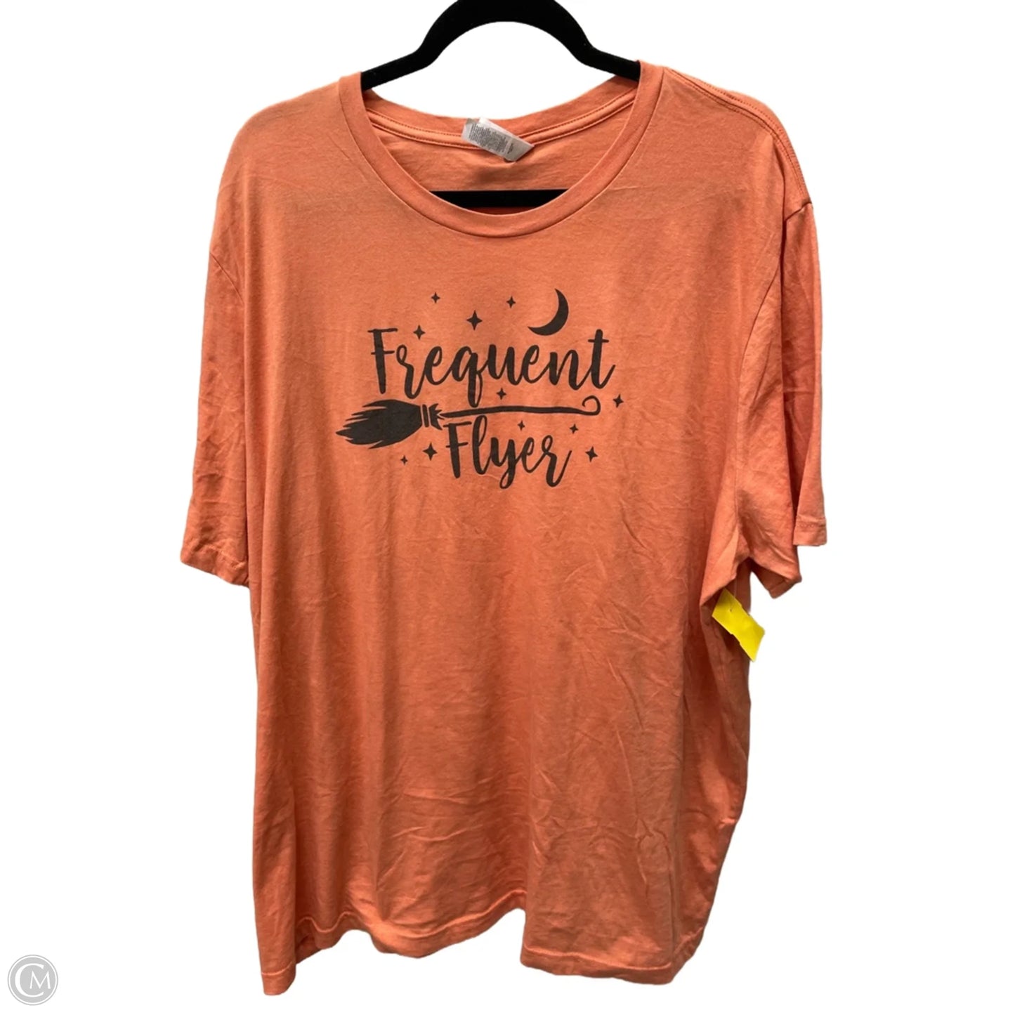 Top Short Sleeve By Bella + Canvas In Black & Orange, Size: 3x