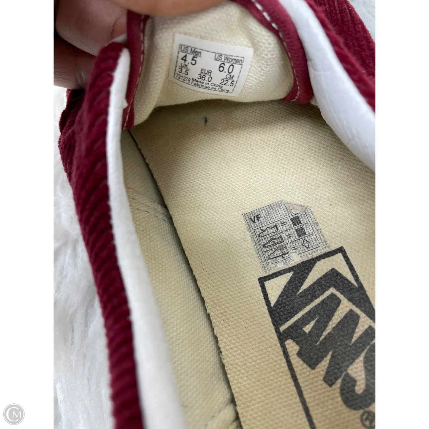 Shoes Sneakers By Vans In Maroon, Size: 6