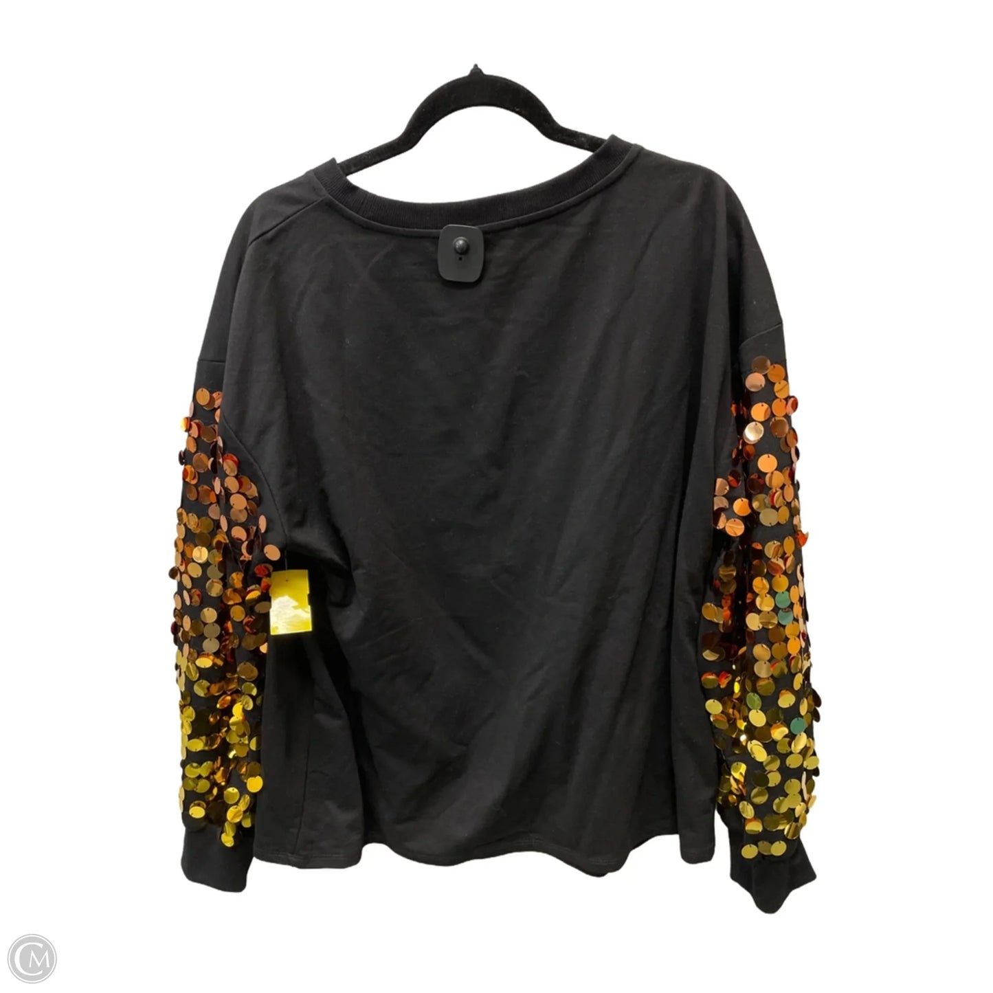 Sweatshirt Collar By Bibi In Black & Gold, Size: L