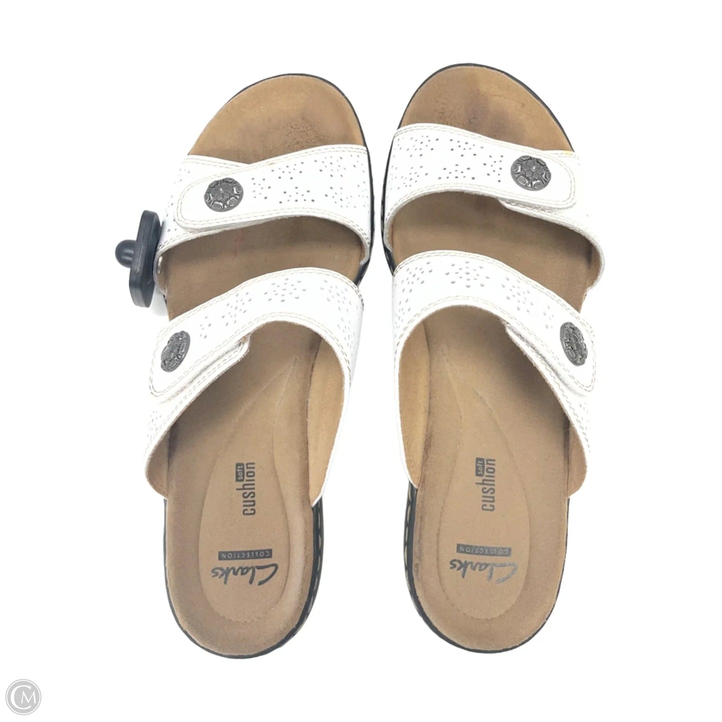 Sandals Heels Wedge By Clarks In White, Size: 8