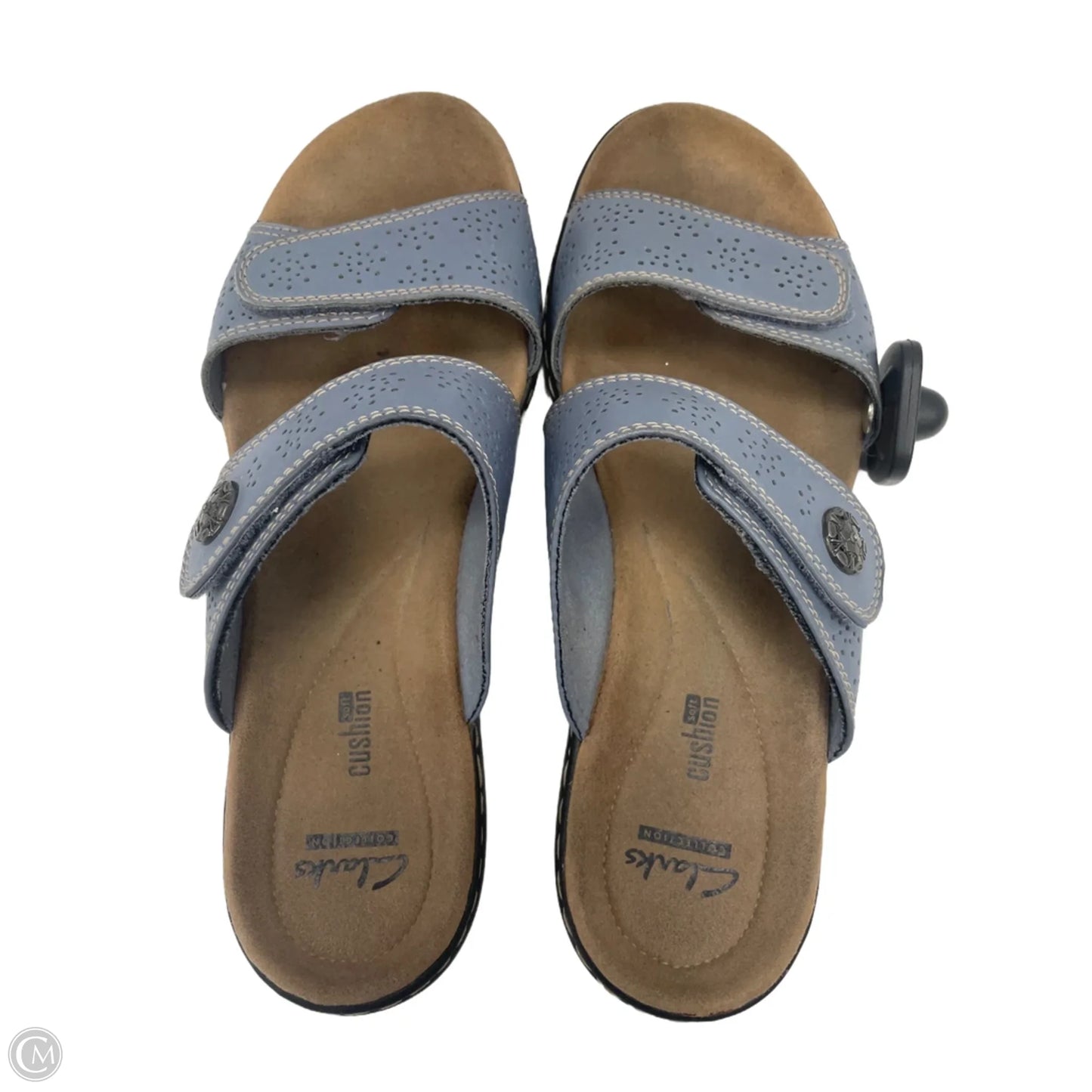 Sandals Heels Wedge By Clarks In Blue, Size: 8