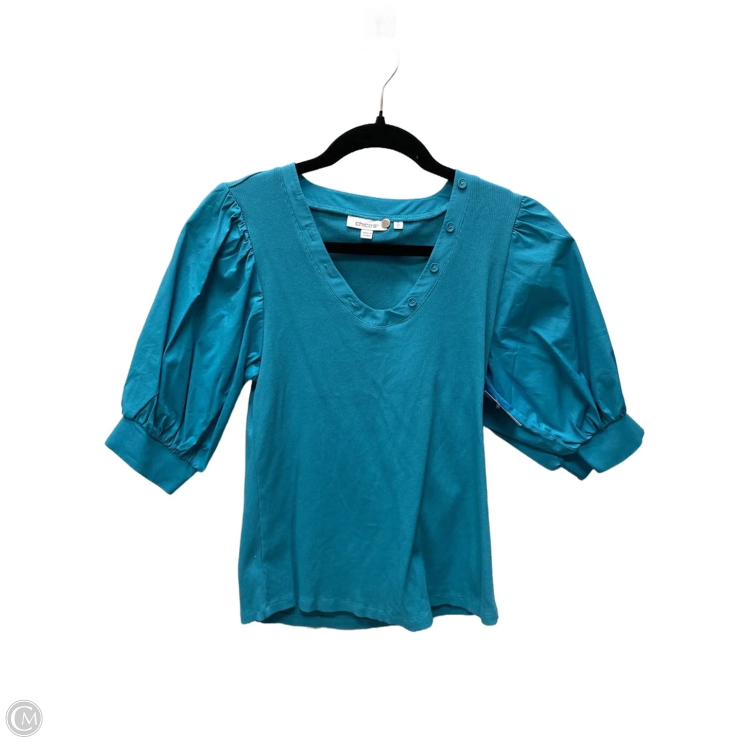 Top Short Sleeve By Chicos In Blue, Size: S