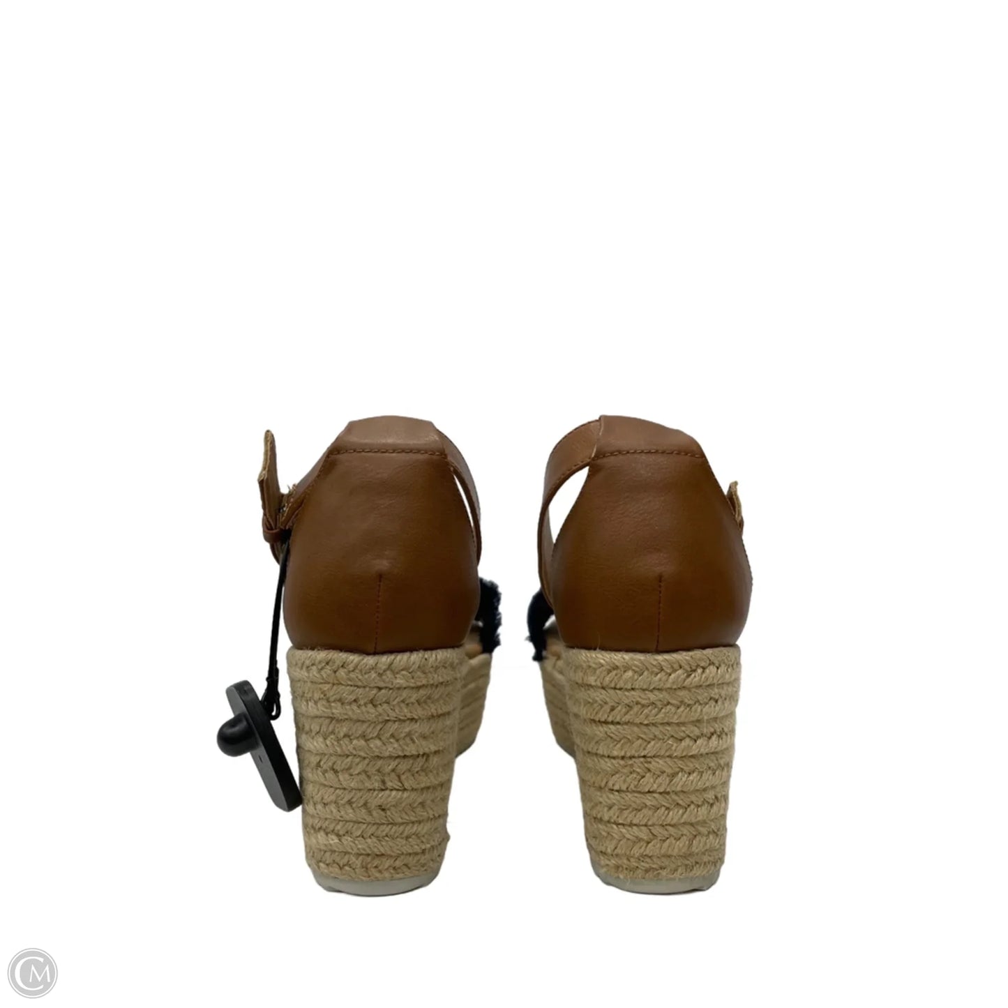 Sandals Heels Platform By Brash In Blue Denim, Size: 9.5