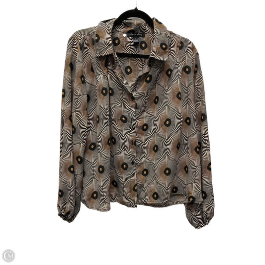 Top Long Sleeve By A Love Story In Geometric Pattern, Size: Xl