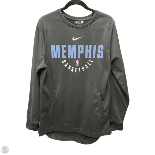 Sweatshirt Collar By Nike Apparel In Black & Blue, Size: L
