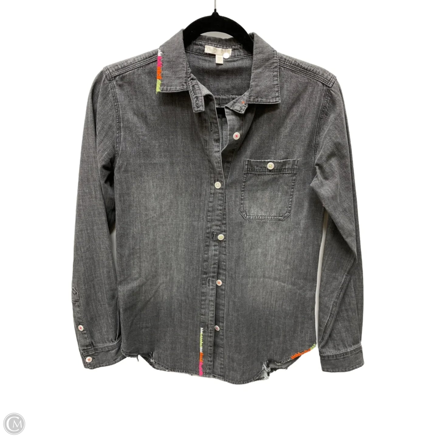 Top Long Sleeve By LISA TODD In Black Denim, Size: Xs