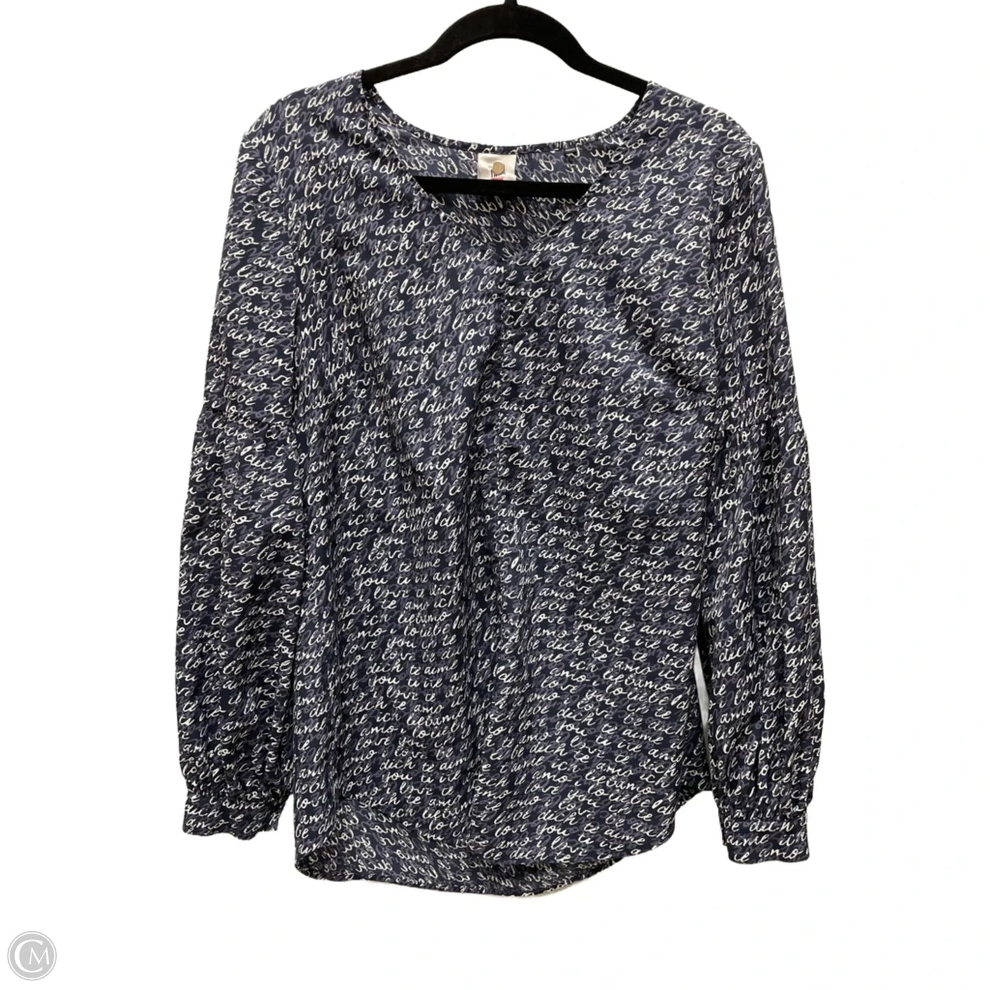 Top Long Sleeve By Cabi In Navy, Size: M