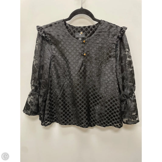 Top Long Sleeve By EMILY LOVELOCK In Polkadot Pattern, Size: M
