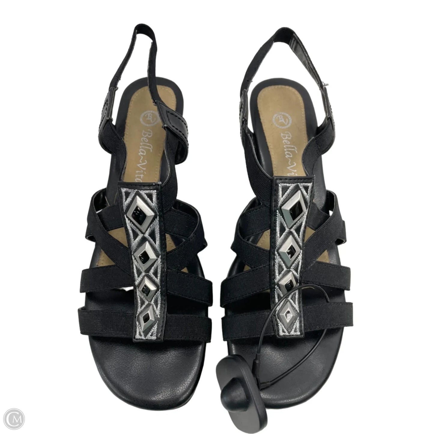 Sandals Heels Block By Clothes Mentor In Black, Size: 7.5