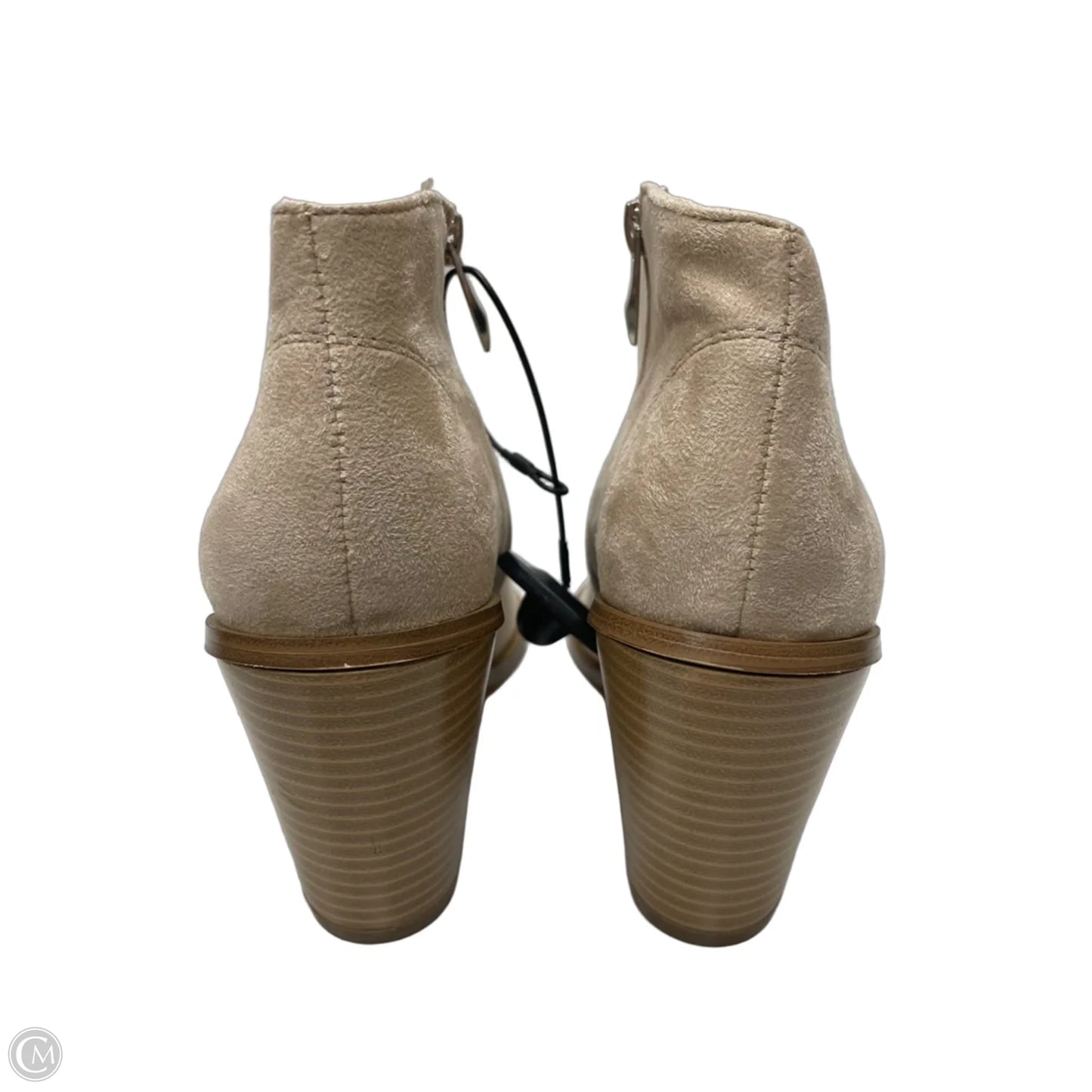 Boots Ankle Heels By Clothes Mentor In Beige, Size: 7.5