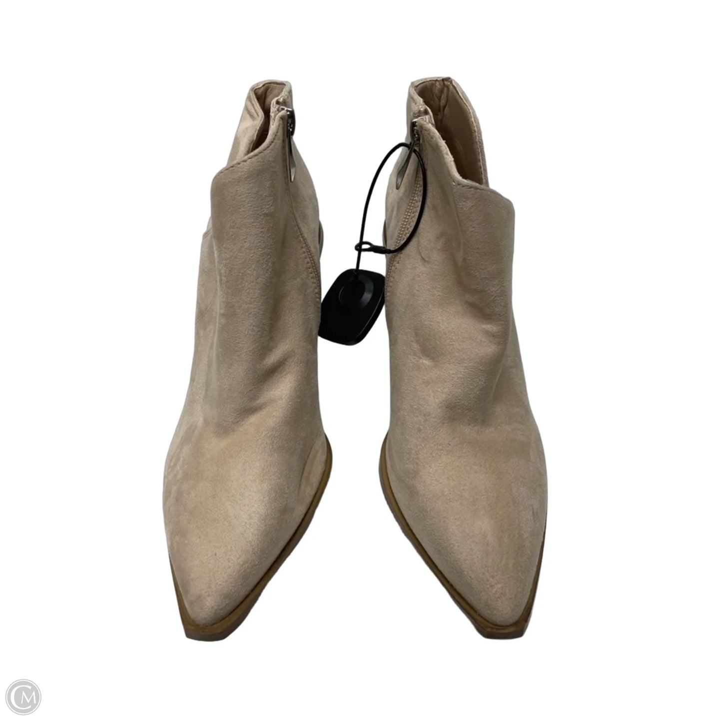 Boots Ankle Heels By Clothes Mentor In Beige, Size: 7.5