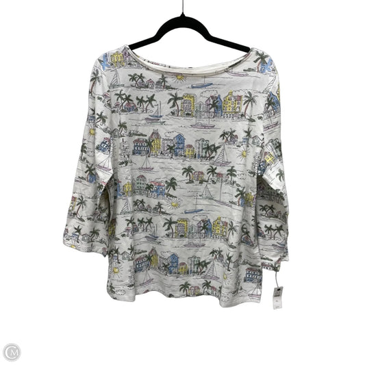 Top Long Sleeve By Talbots In Geometric Pattern, Size: Xl