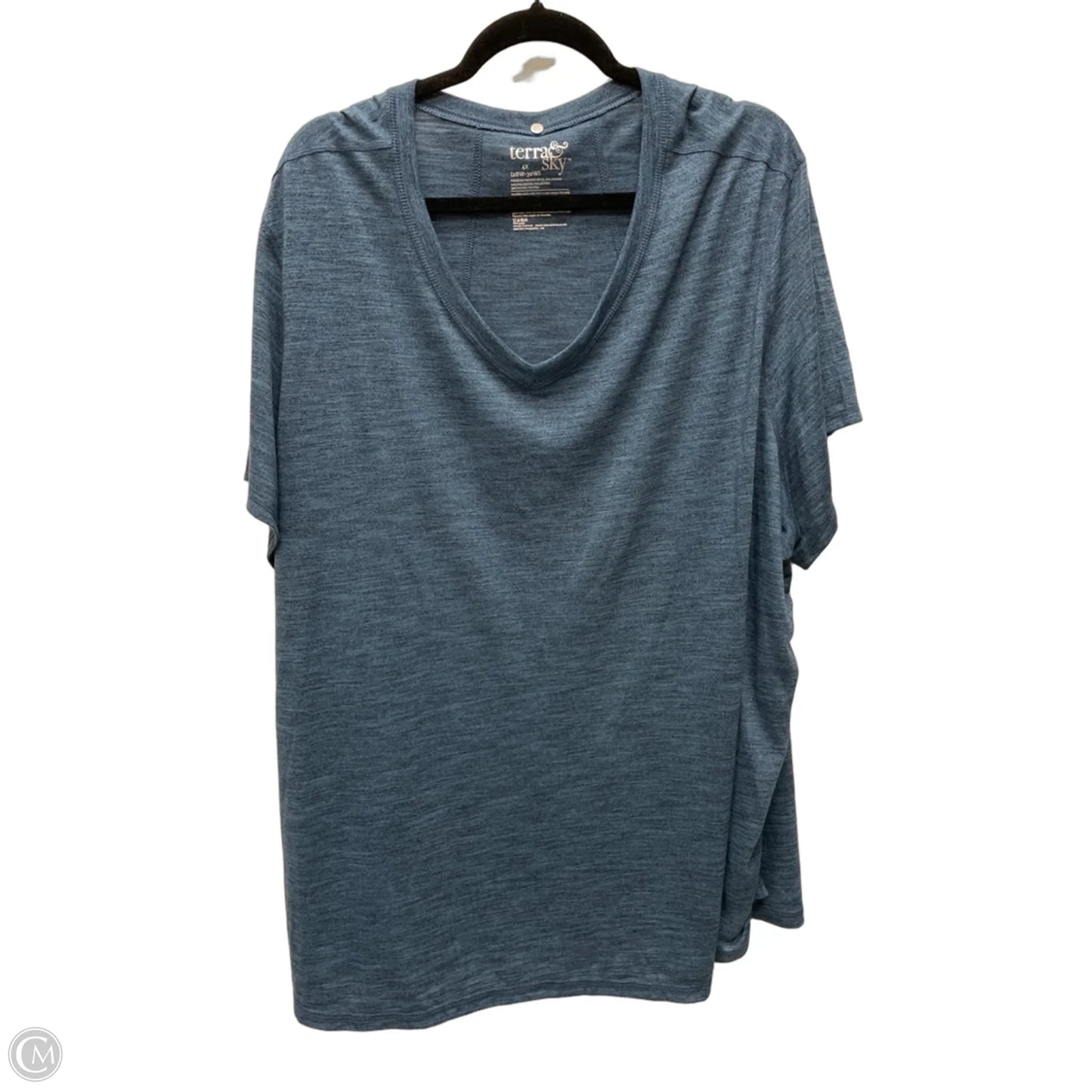 Top Short Sleeve By Terra & Sky In Blue, Size: 4x